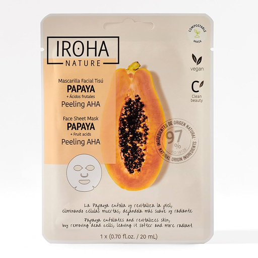 Mascarilla Tisú Papaya + Ácido Hialurónico Iroha Nature